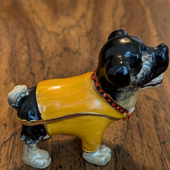 Other - Heavy Metal Trinket Box Black Dog Figurine With Jewels